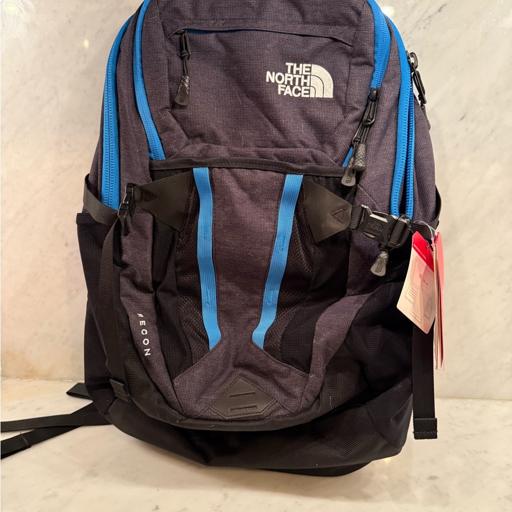 NWT The North Face Women's Backpack - Grey Black and Blue - Picture 2 of 6